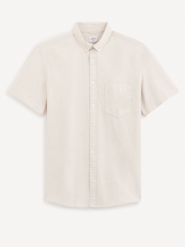 Celio Daxfordmc Shirt Beige
