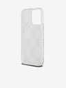 DKNY Cover posteriore con motivo a scacchi in glitter liquido per iPhone 15 Pro Max Trasparente DKNY