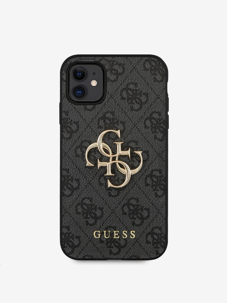 Guess PU 4G Metal Logo Zadní Kryt pro iPhone 11 Grey Phone case