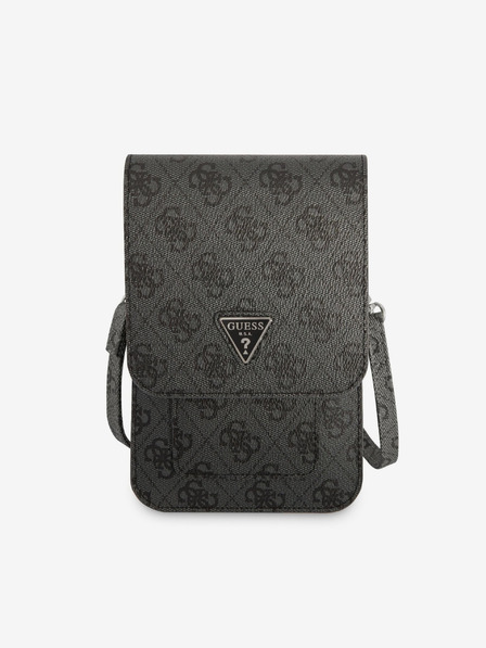 Guess PU 4G Triangle Logo Taška na Telefon Black Phone case