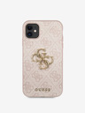 Guess PU 4G Metal Logo Zadní Kryt pro iPhone 11 Pink Phone case