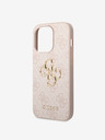 Guess PU 4G Metal Logo Zadní Kryt pro iPhone 15 Pro Max Pink Phone case