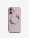 Guess IML Flowers Ring MagSafe Zadní Kryt pro iPhone 16 Pink Phone case