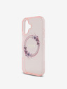 Guess IML Flowers Ring MagSafe Zadní Kryt pro iPhone 16 Pink Phone case