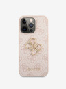 Guess PU 4G Metal Logo Zadní Kryt pro iPhone 13 Pro Pink Phone case