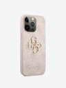 Guess PU 4G Metal Logo Zadní Kryt pro iPhone 13 Pro Pink Phone case