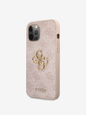 Guess PU 4G Metal Logo Zadní Kryt pro iPhone 12 Pro Max Pink Phone case