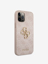 Guess PU 4G Metal Logo Zadní Kryt pro iPhone 12 Pro Max Pink Phone case