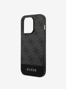 Guess PU 4G Stripe Zadní Kryt pro iPhone 14 Pro Max Grey Phone case