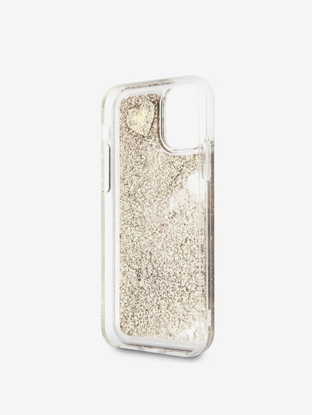 Guess Glitter Hearts Zadní Kryt pro iPhone 11 Gold Phone case