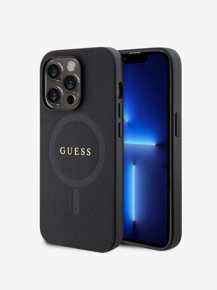 Guess PU Saffiano MagSafe Zadní Kryt pro iPhone 15 Pro Max Black Phone case