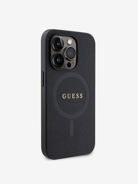 Guess PU Saffiano MagSafe Zadní Kryt pro iPhone 15 Pro Max Black Phone case