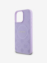 Guess Saffiano Peony Stamp MagSafe Zadní Kryt pro iPhone 16 Pro Purple Phone case