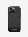 Guess PU 4G Stripe MagSafe Zadní Kryt pro iPhone 15 Pro Max Black Phone case