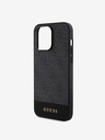 Guess PU 4G Stripe MagSafe Zadní Kryt pro iPhone 15 Pro Max Black Phone case