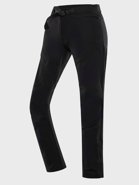 ALPINE PRO Pantaloni softshell da donna neri con trattamento DWR Alpine Pro Akana