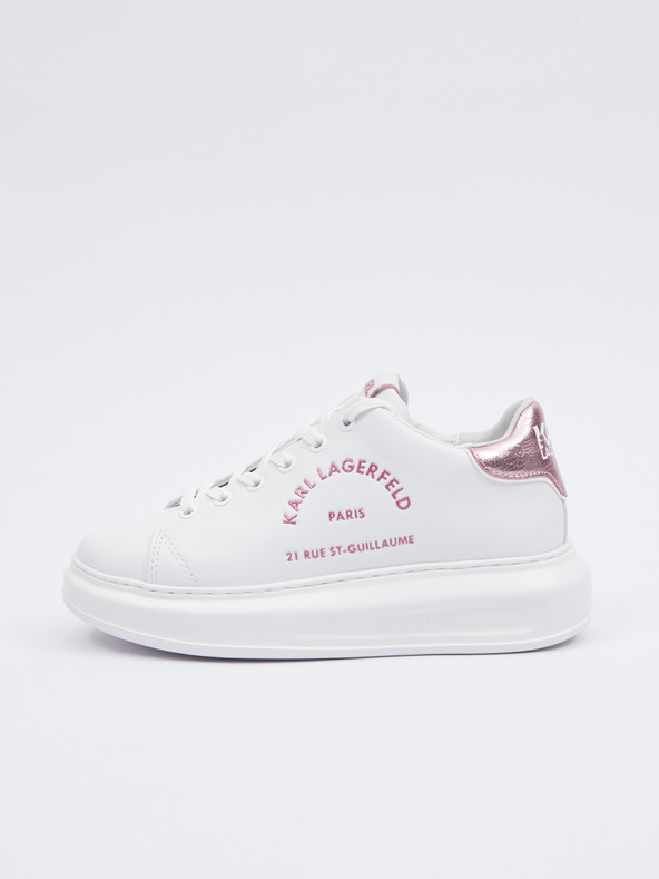 Karl Lagerfeld Scarpe da ginnastica da donna in pelle bianca KARL LAGERFELD