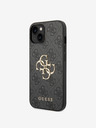 Guess PU 4G Metal Logo Zadní Kryt pro iPhone 15 Plus Grey Phone case