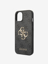 Guess PU 4G Metal Logo Zadní Kryt pro iPhone 15 Plus Grey Phone case