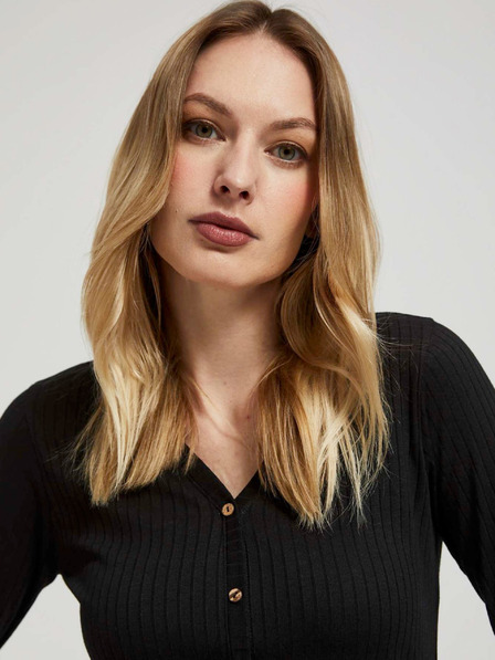 Moodo Camicia lunga nera da donna Moodo