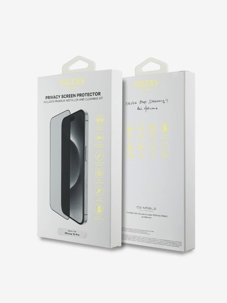 Guess Tempered Glass 2.5D PRIVACY for iPhone 16 Pro Black Phone Case