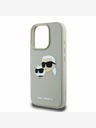 Karl Lagerfeld Karl Lagerfeld 3D Rubber Double Heads Back Cover per iPhone 16 Pro Max Beige