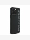 Karl Lagerfeld Karl Lagerfeld 3D Rubber Glitter Logo Back Cover per iPhone 15 Pro Nero