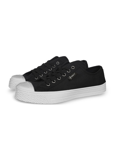 Vasky Scarpe da ginnastica di tela da donna / stivali neri e bianchi Vasky Kanvasky
