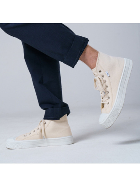Vasky Scarpe da ginnastica alla caviglia in tela da donna / stivali beige Vasky Kanvasky High