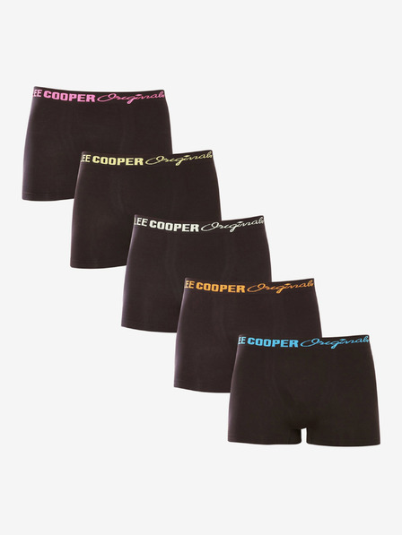 Lee Cooper Set di cinque paia di boxer Lee Cooper neri da uomo