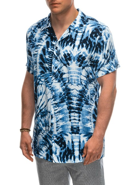 Ombre Clothing Camicia da uomo a manica corta fantasia bianca Ombre Clothing