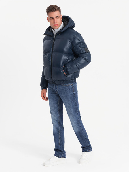 Ombre Clothing Giacca calda da uomo con bordi a coste Ombre Clothing