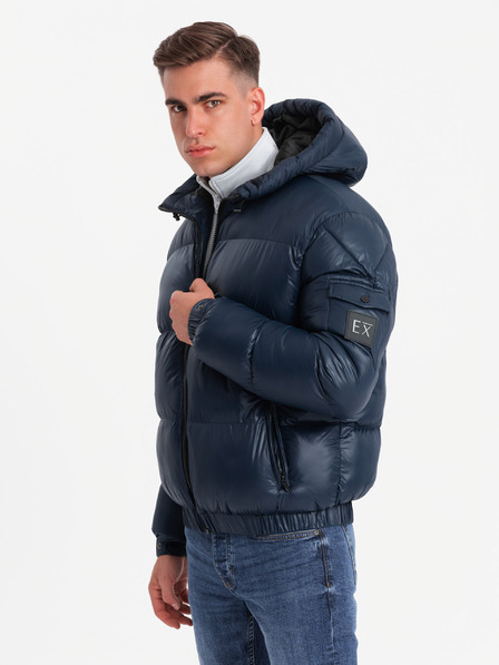 Ombre Clothing Giacca calda da uomo con bordi a coste Ombre Clothing