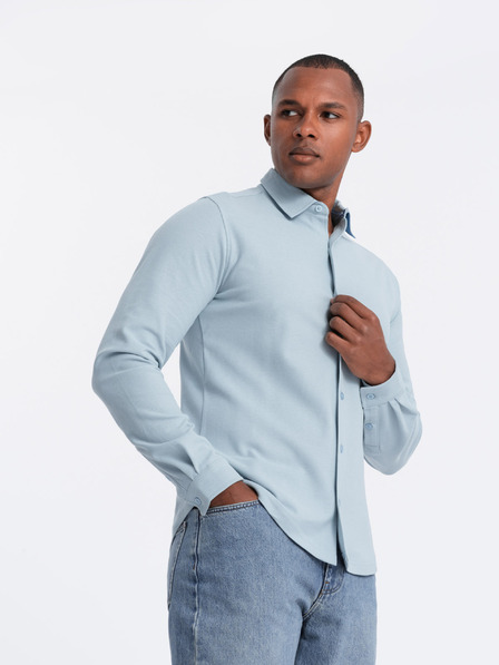 Ombre Clothing Camicia a maglia da uomo con maniche sottili Abbigliamento Ombre