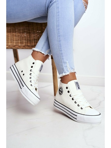 BIG STAR SHOES Scarpe da ginnastica alte Big Star da donna - Bianco