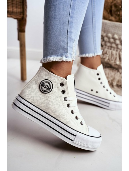 BIG STAR SHOES Scarpe da ginnastica alte Big Star da donna - Bianco