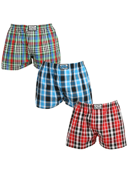 Styx Set di tre pantaloncini oversize da uomo Styx classic rubber multicolore