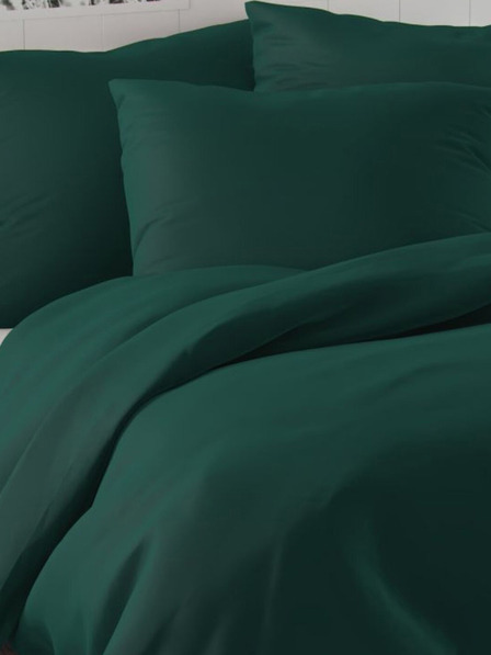 Kvalitex Biancheria da letto in raso francese LUXURY COLLECTION 1+2, 220x200, 70x90cm verde scuro