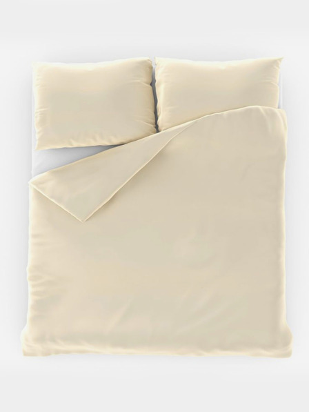 Kvalitex Set di biancheria da letto in raso extended LUXURY COLLECTION 140x220, 70x90cm panna