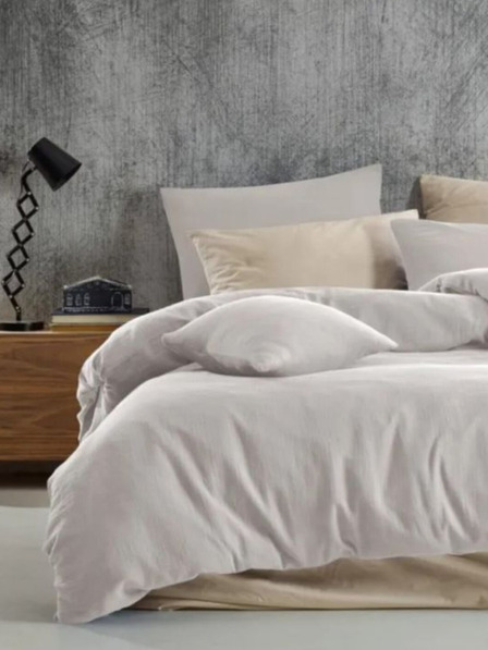 Kvalitex Set di biancheria da letto francese in mussola 240x200, 70x90cm panna Kvalitex