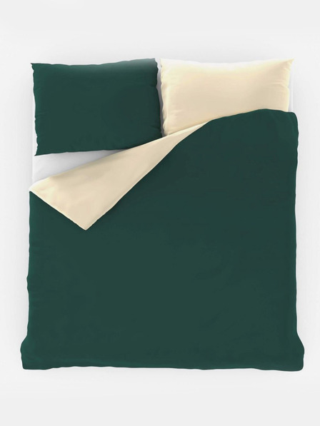 Kvalitex Raso LUXURY COLLECTION 140x200, 70x90cm verde scuro / bianco sporco