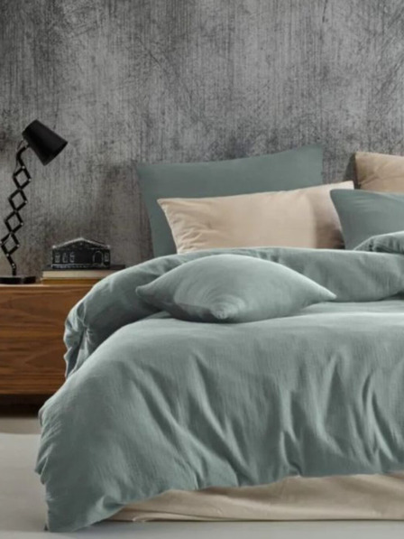 Kvalitex Muslin Bedding Set 140x200, 70x90cm light green Kvalitex
