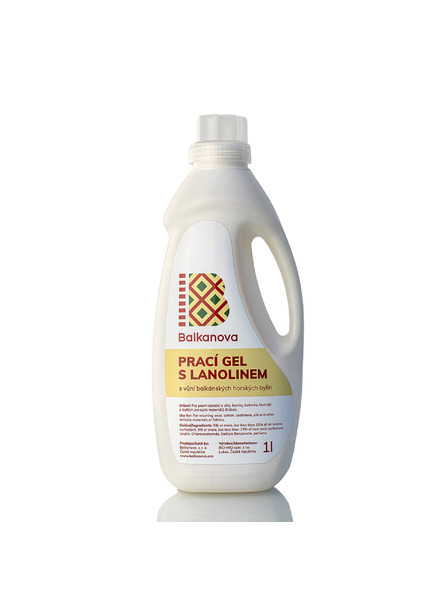 Balkanova Gel di lavaggio con lanolina per lana 1000 ml al profumo di erbe di montagna dei Balcani