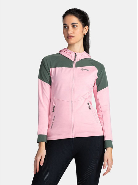 Kilpi Felpa sportiva elasticizzata con cappuccio rosa chiaro da donna Kilpi MEMPHIS-W