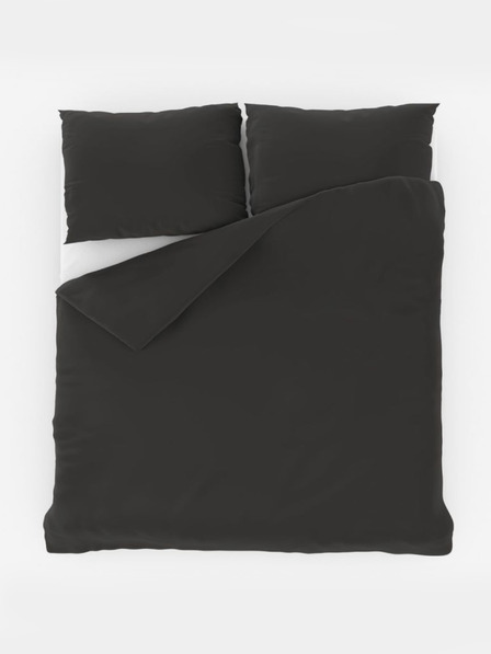 Kvalitex Set di biancheria da letto francese in cotone tinta unita 200x200, 70x90cm grigio scuro