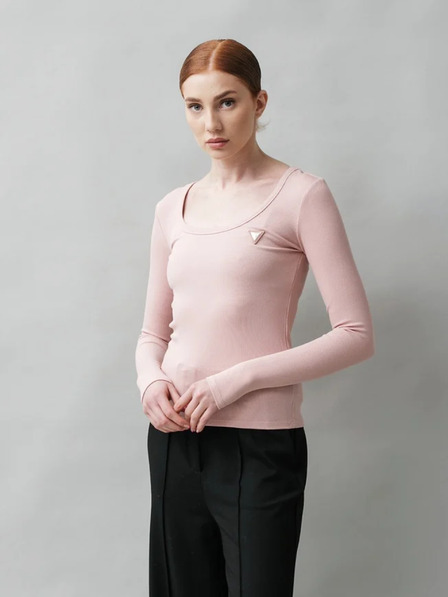 Guess Jeans Maglia rosa a maniche lunghe da donna Guess jeans