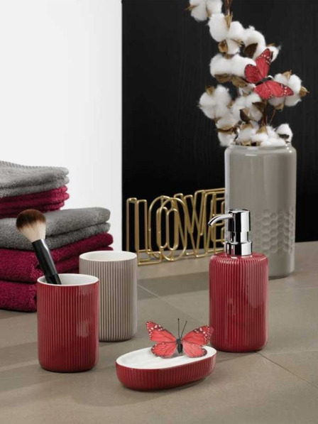 Kela Dispenser sapone Ava in ceramica rossa 350 ml KELA