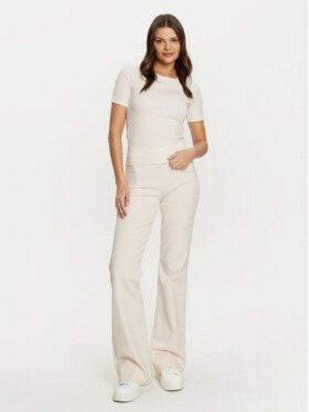 Guess Jeans T-shirt bianco écru a costine da donna G6F4 Guess jeans