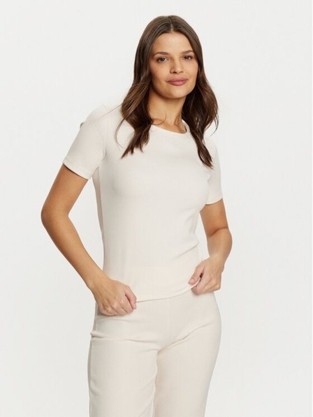 Guess Jeans T-shirt bianco écru a costine da donna G6F4 Guess jeans