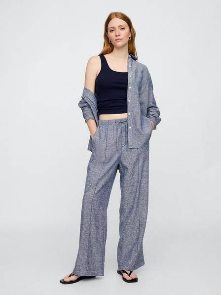 GAP Pantaloni in lino wide-leg GAP